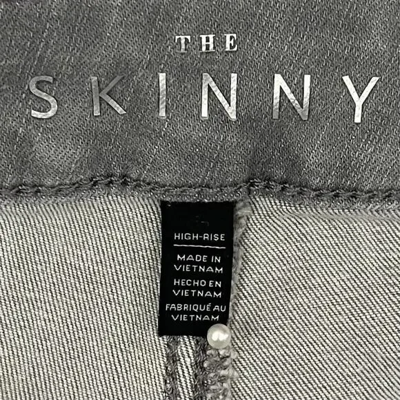 White House Black Market Jeans Womens Size 6S Gray Skinny Ankle Side Zip Stretch - Picture 3 of 12